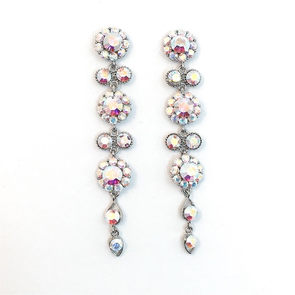 Jim Ball Jewelry - Swarovski AB Crystal Long Occasion Earrings